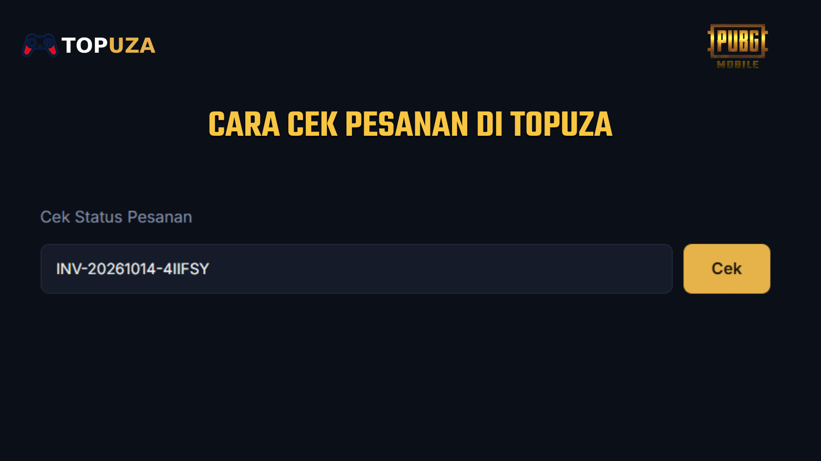 Cek status pesanan UC PUBG Mobile