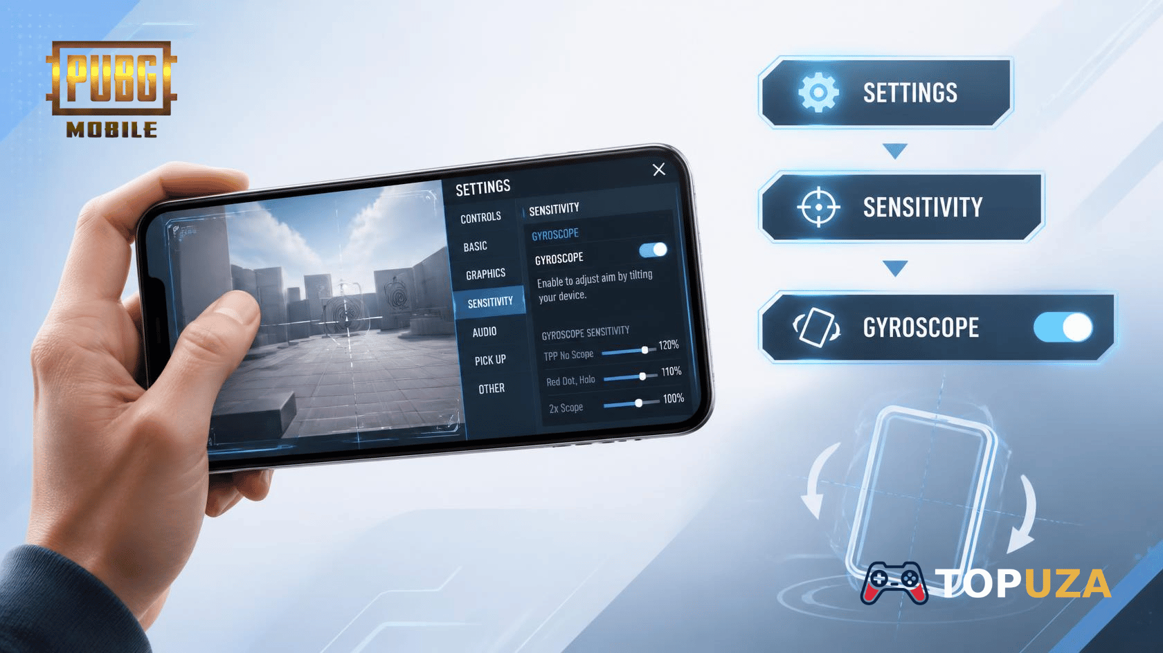Slider sensitivitas gyro per scope di PUBG Mobile
