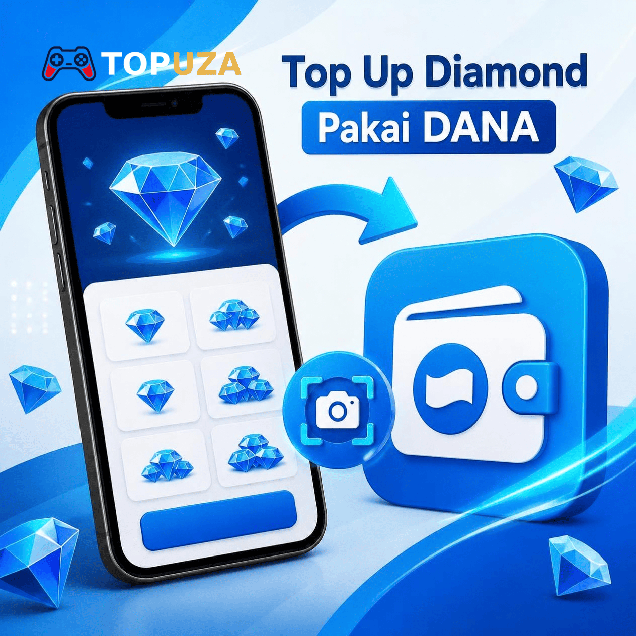 Langkah top up diamond Mobile Legends pakai DANA di Topuza