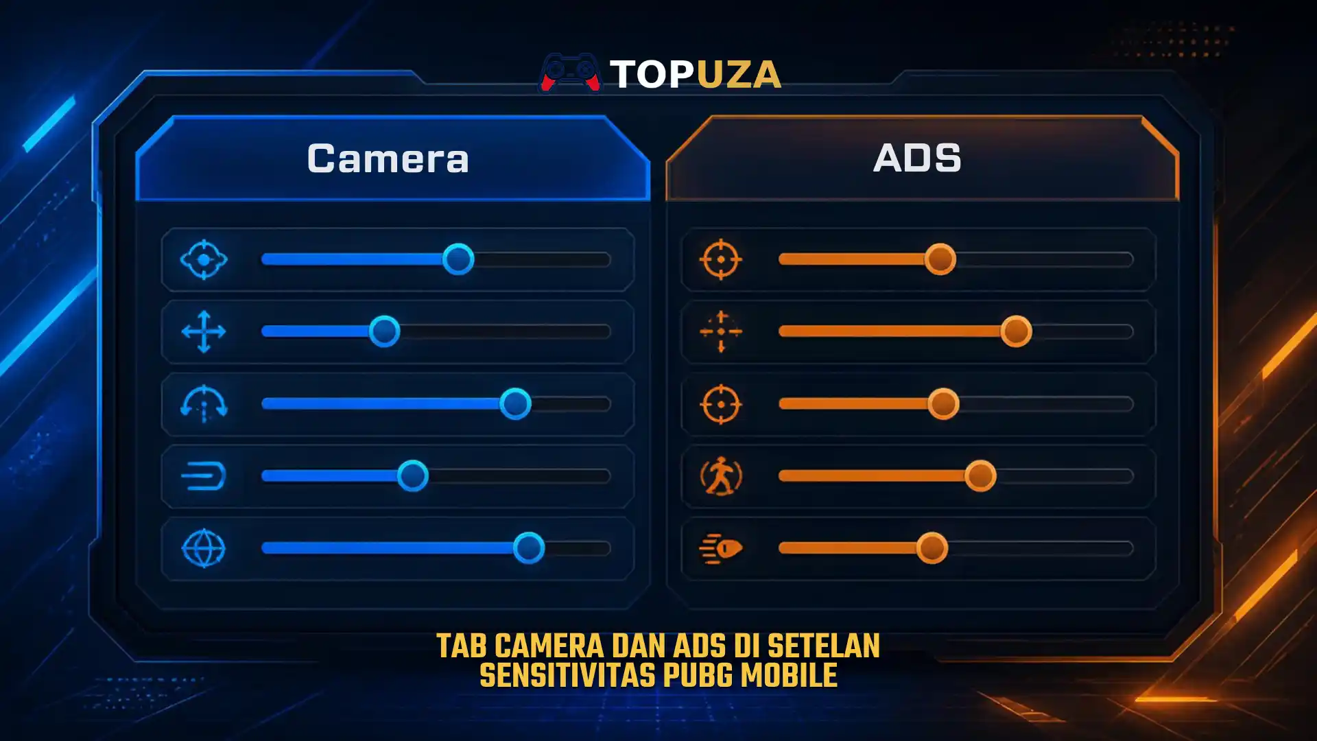 Tab Camera dan ADS di setelan sensitivitas PUBG Mobile